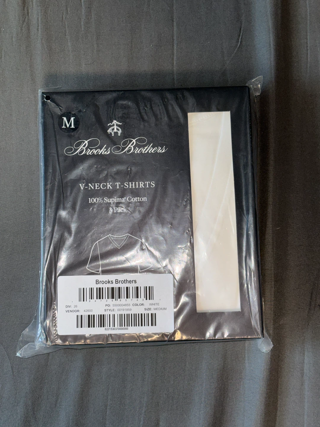 Brooks Brothers Men's V-Neck T-Shirts - Medium - 3 Pack