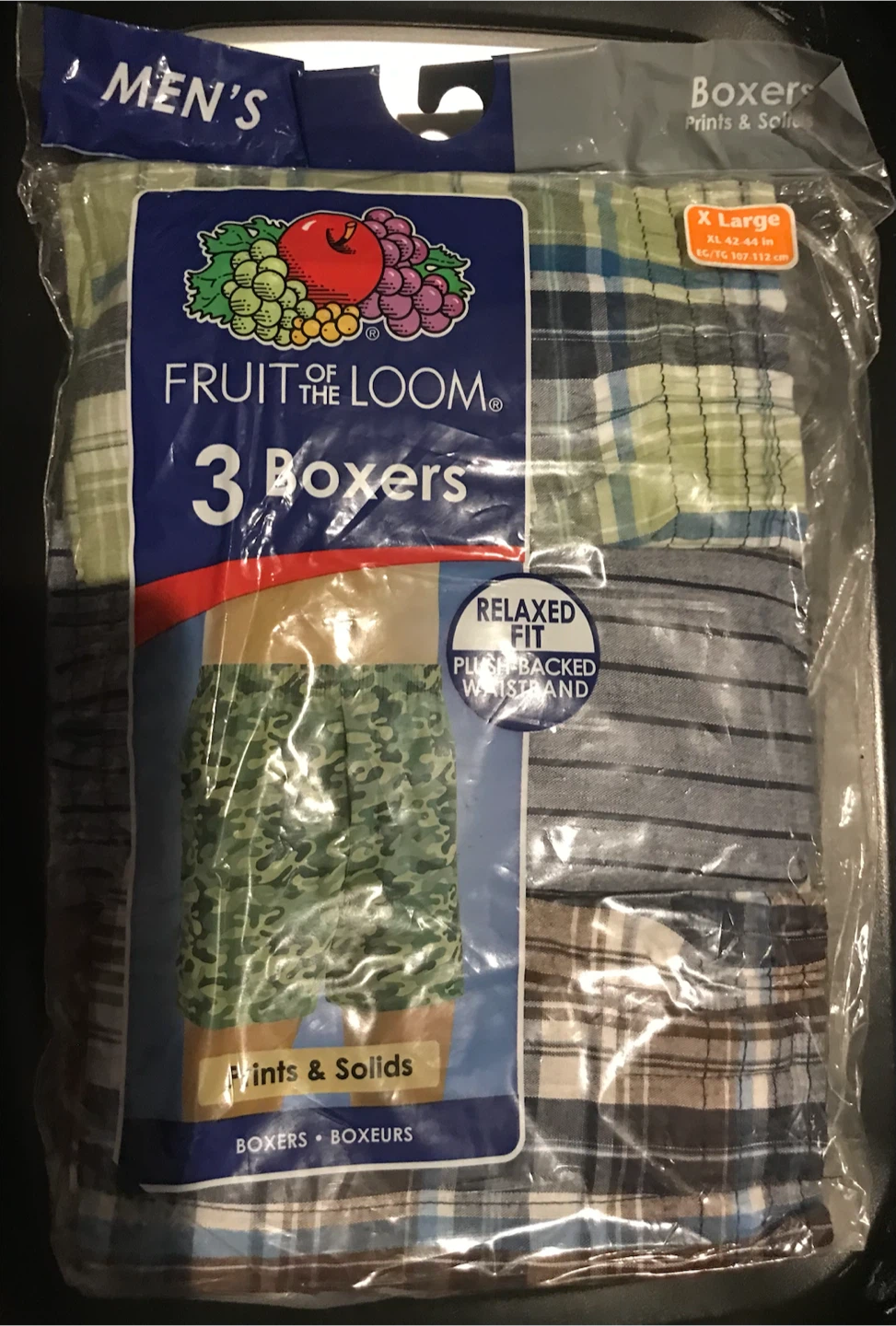 Fruit Of The Loom Men's Prints & Solids Boxers - 3 Pk.
