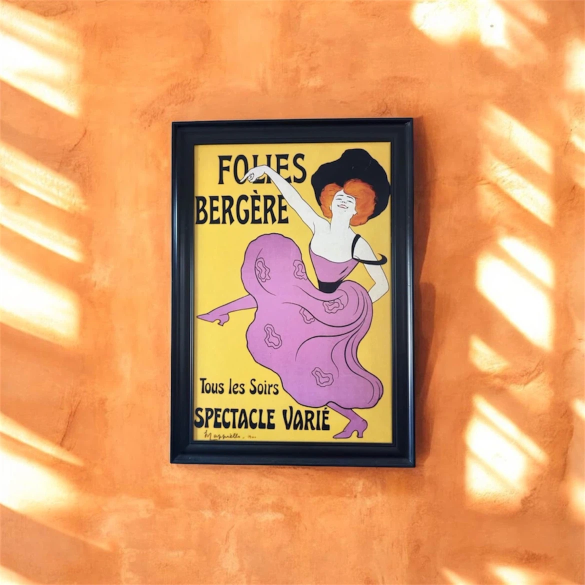 Vintage Style Folies Bergère Poster - Framed Art Paris Wall Art