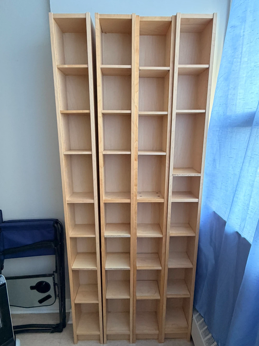 Set of 3 Tall Wooden Bookshelves - photo 2