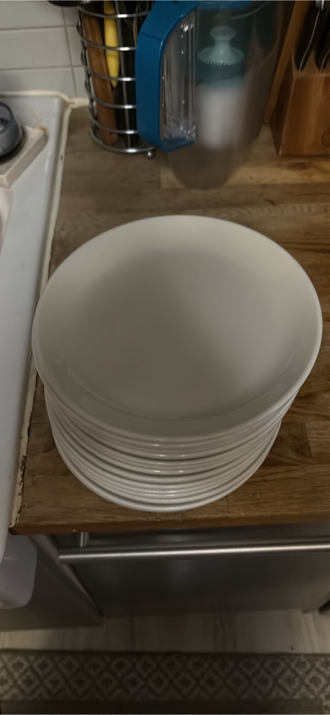 Stack of 15 White Dinner Plates - photo 2