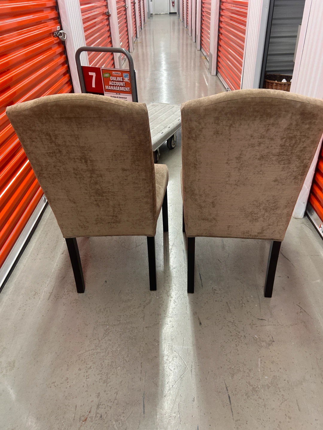 Set of 2 Brown Upholstered Dining Chairs