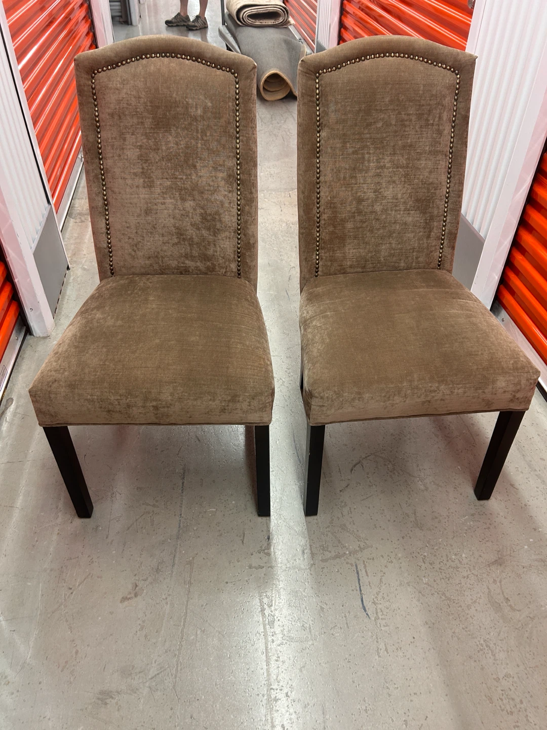 Set of 2 Brown Upholstered Dining Chairs - photo 2