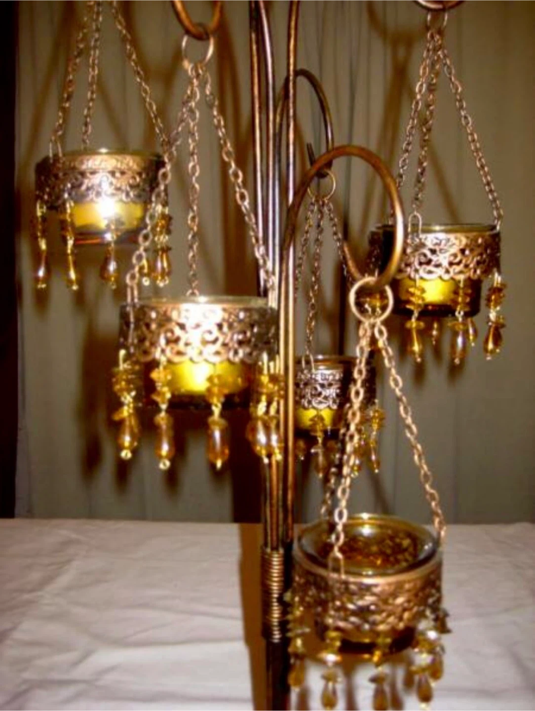 Ornate Hanging Tealight Candelabra - photo 2