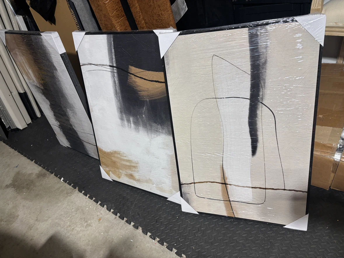 Grunge Abstract Living Room Wall Art Painting Print Set - photo 2