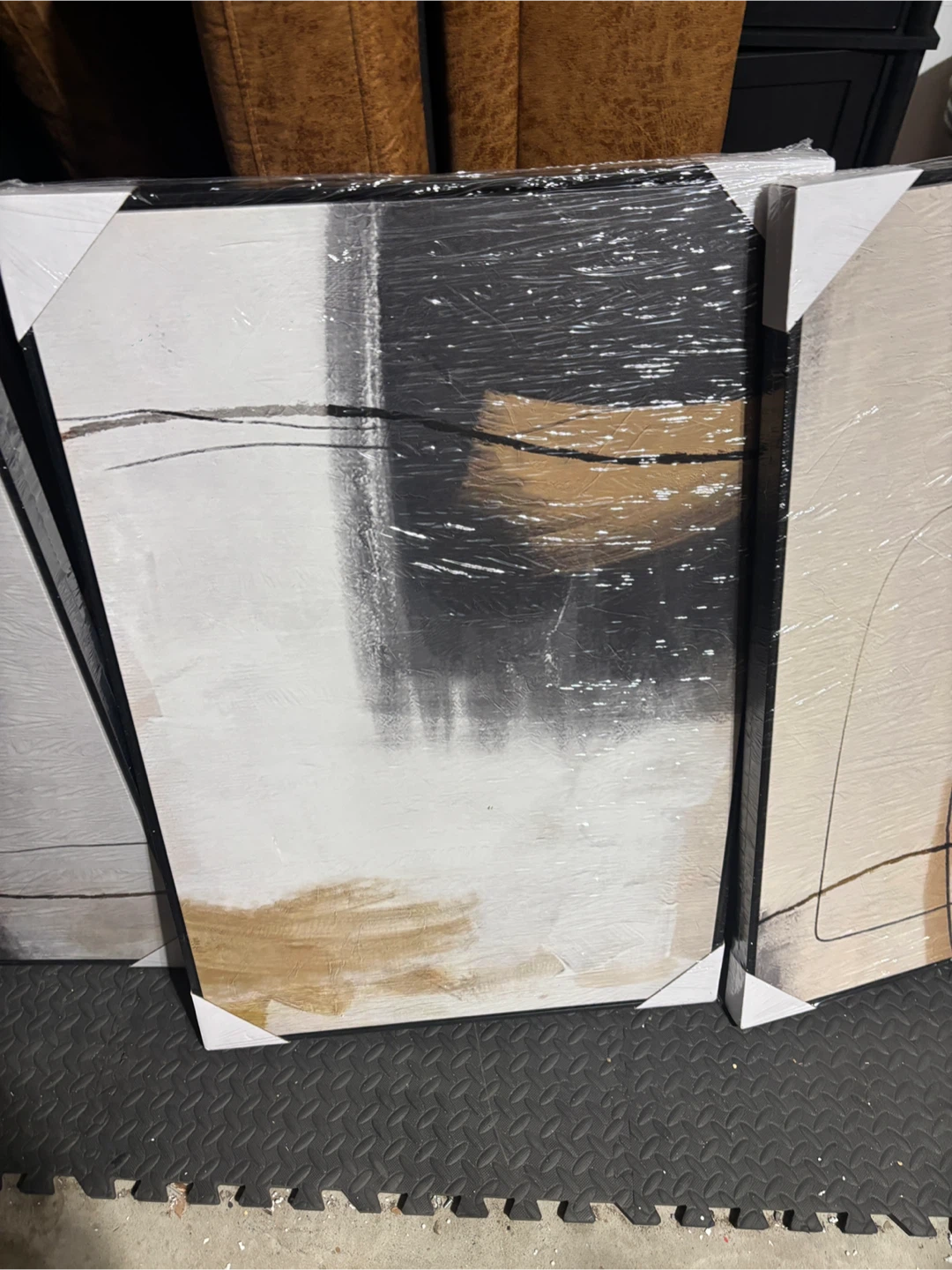 Grunge Abstract Living Room Wall Art Painting Print Set - photo 4