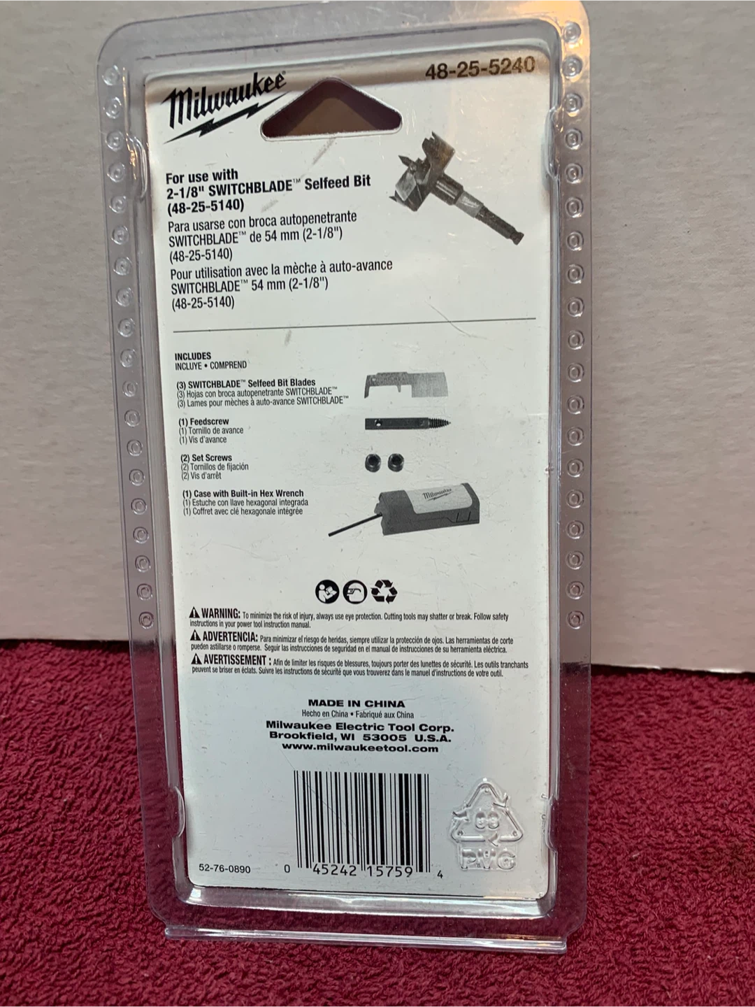 MILWAUKEE 3 PC 2-1/8 SELFFEED BIT REPLACEMENT KIT - photo 3