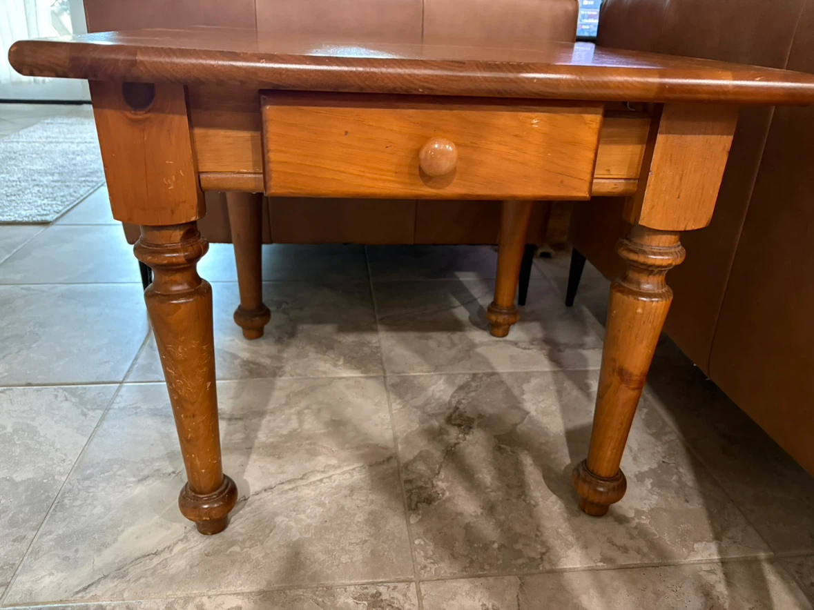 Wooden End Table with Drawer