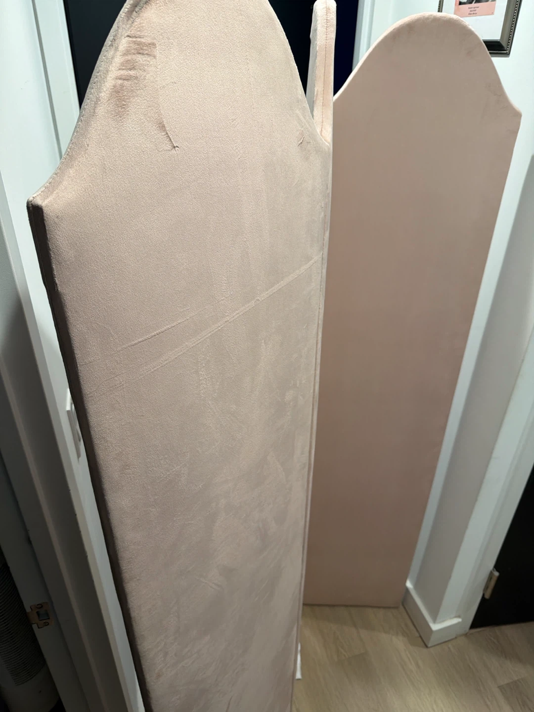 Pink Velvet 3-Panel Room Divider Screen - photo 2