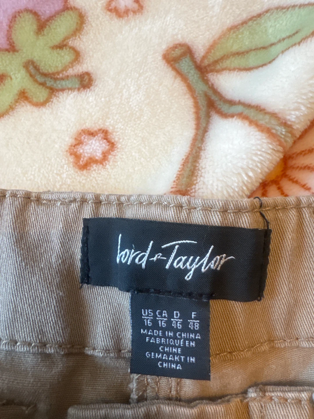 Lord & Taylor Women's Wide Leg Cropped Pants Khaki Size 16 - photo 2
