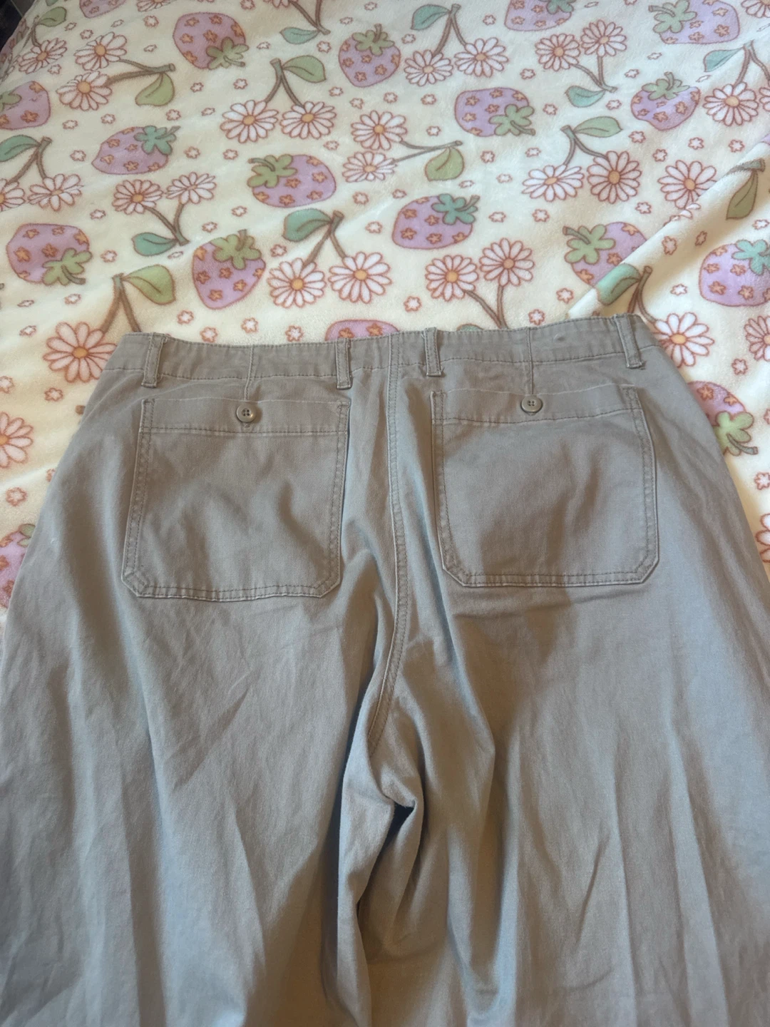 Lord & Taylor Women's Wide Leg Cropped Pants Khaki Size 16 - photo 4
