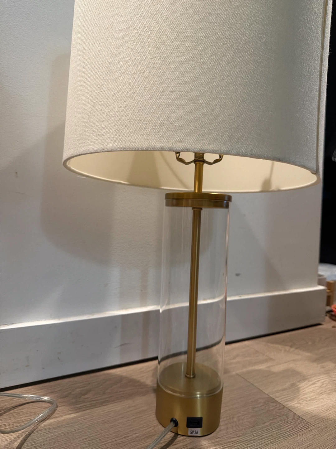 Gold and Clear Glass Table Lamp