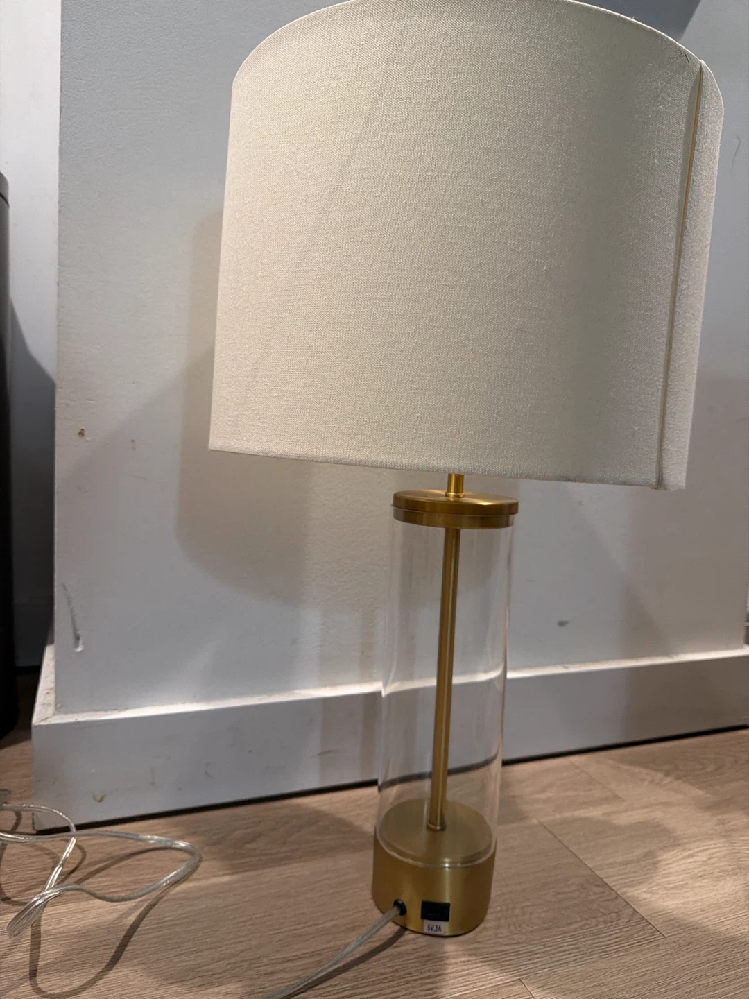 Gold and Clear Glass Table Lamp - photo 2