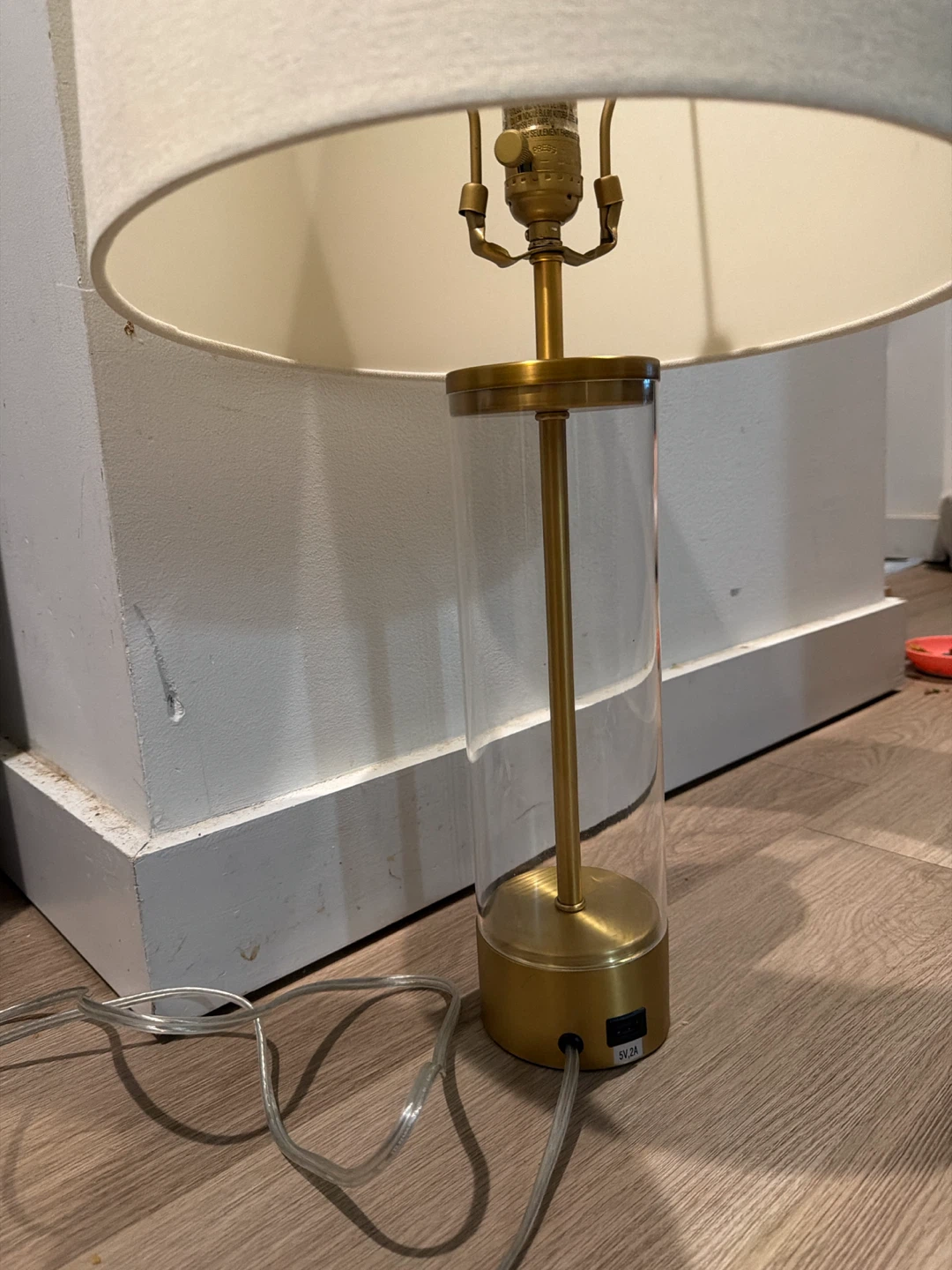 Gold and Clear Glass Table Lamp - photo 4