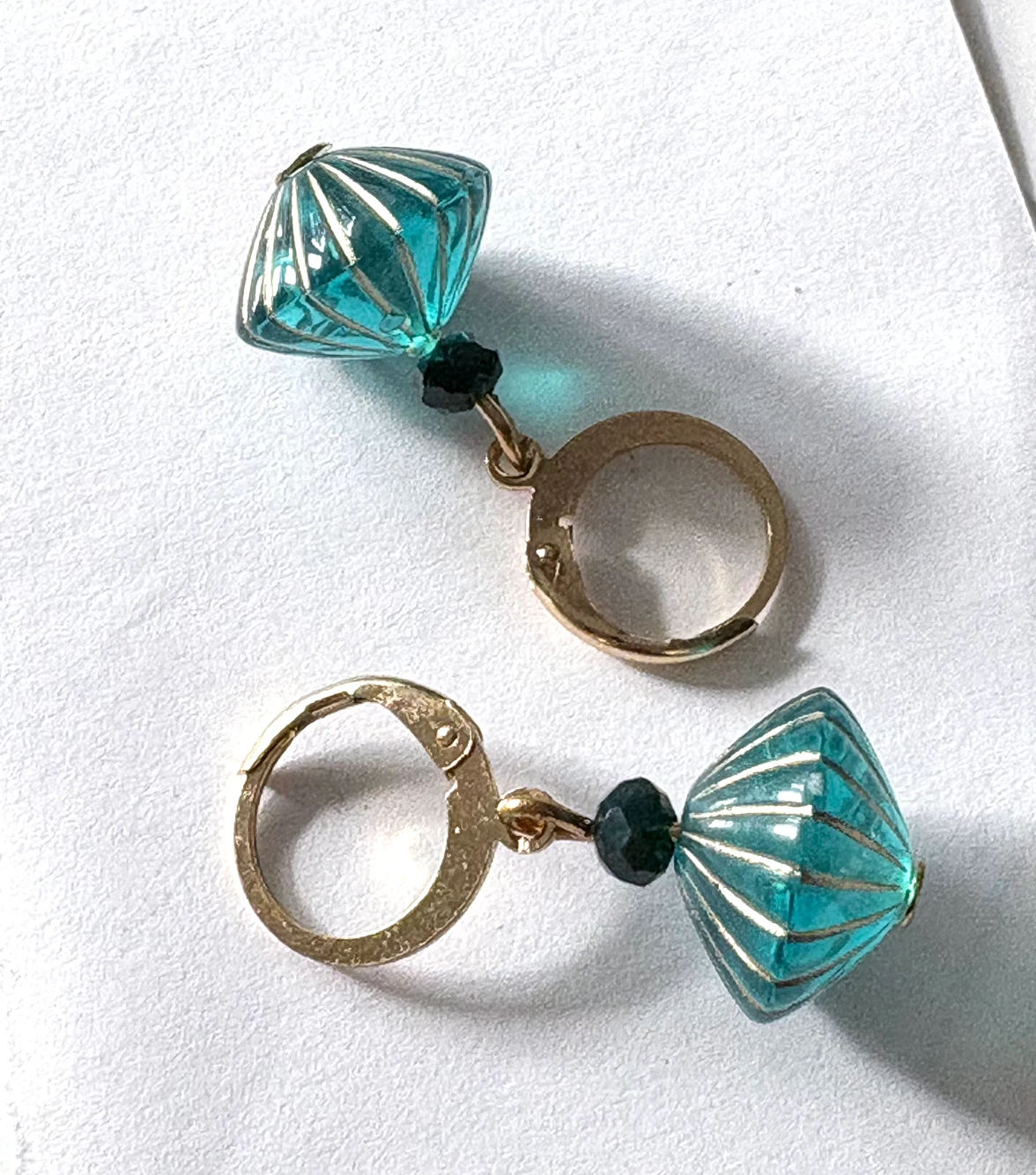 Teal boutique Earrings, new - photo 2
