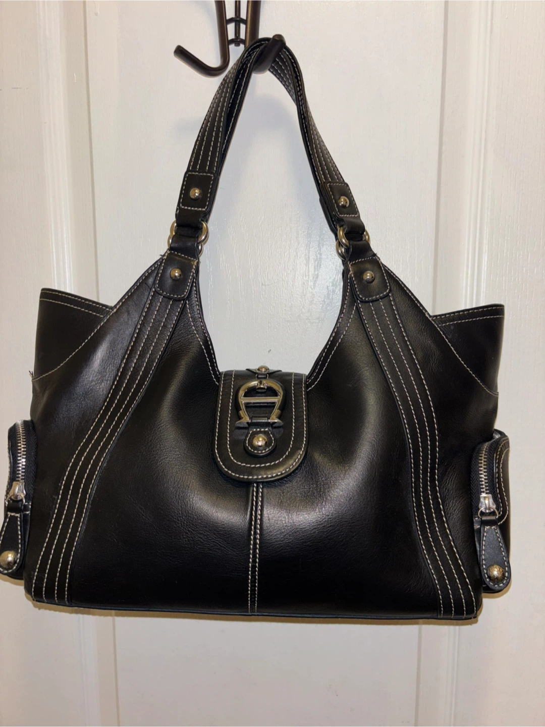 Black Etienne Aigner Hobo Purse