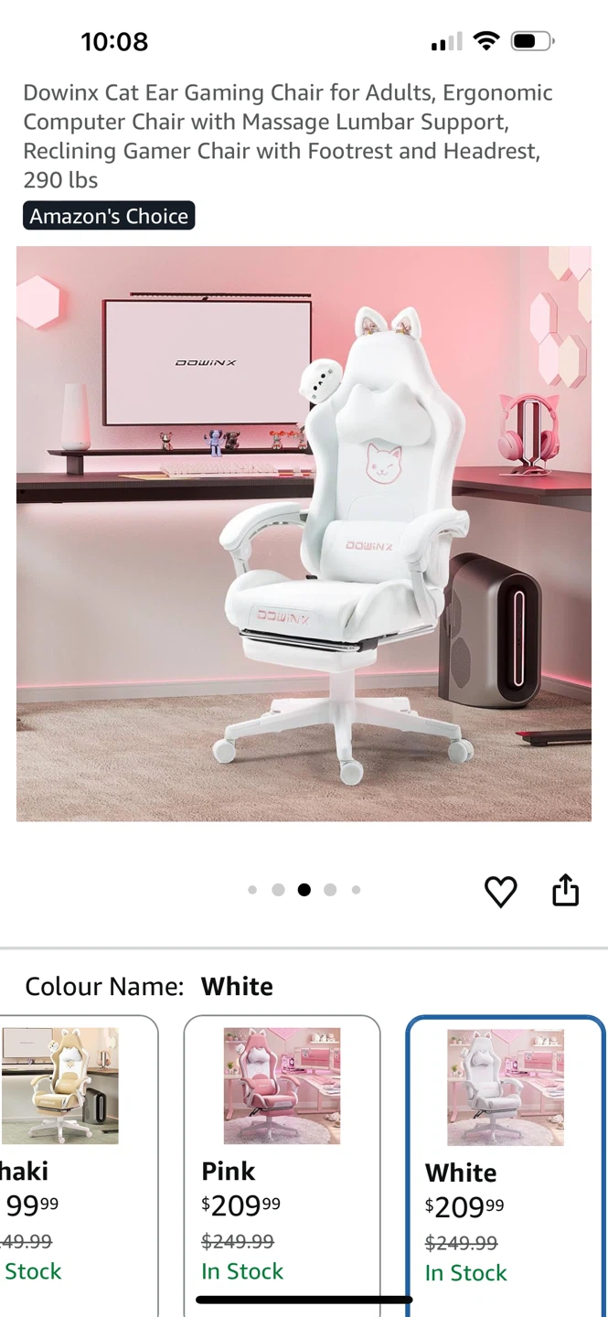 Dowinx Cat Gaming Chair - White - photo 5
