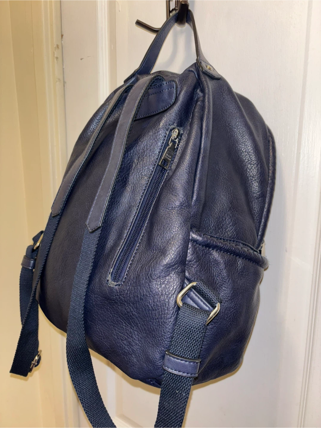 KGB STUDIO Quilted Navy Blue Leather Backpack - photo 2