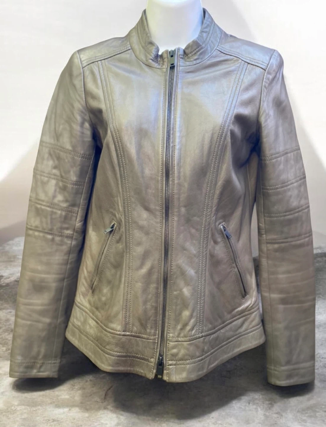 DANIER Leather Brown Jacket, Size 2XS - photo 2