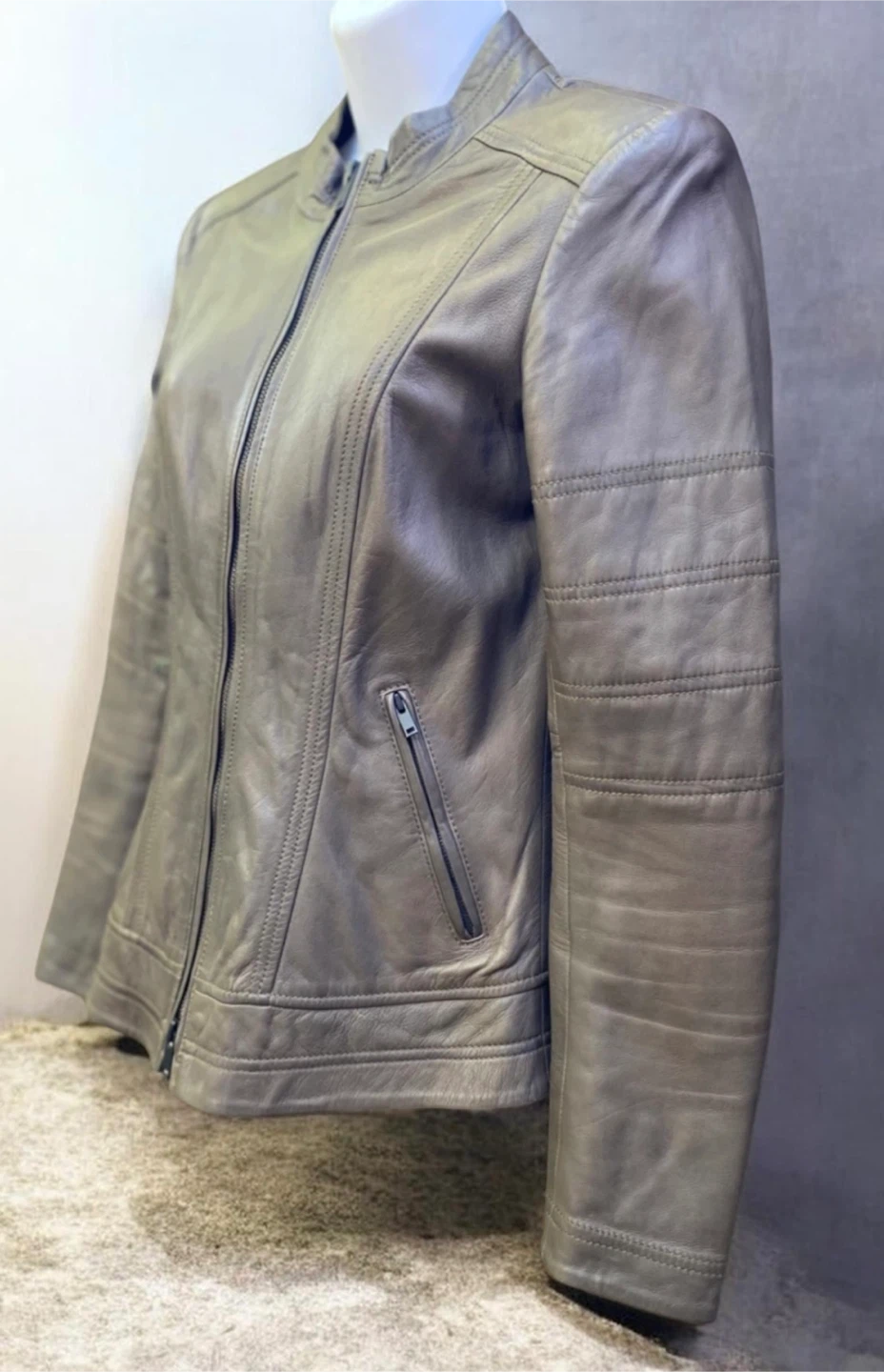 DANIER Leather Brown Jacket, Size 2XS - photo 3