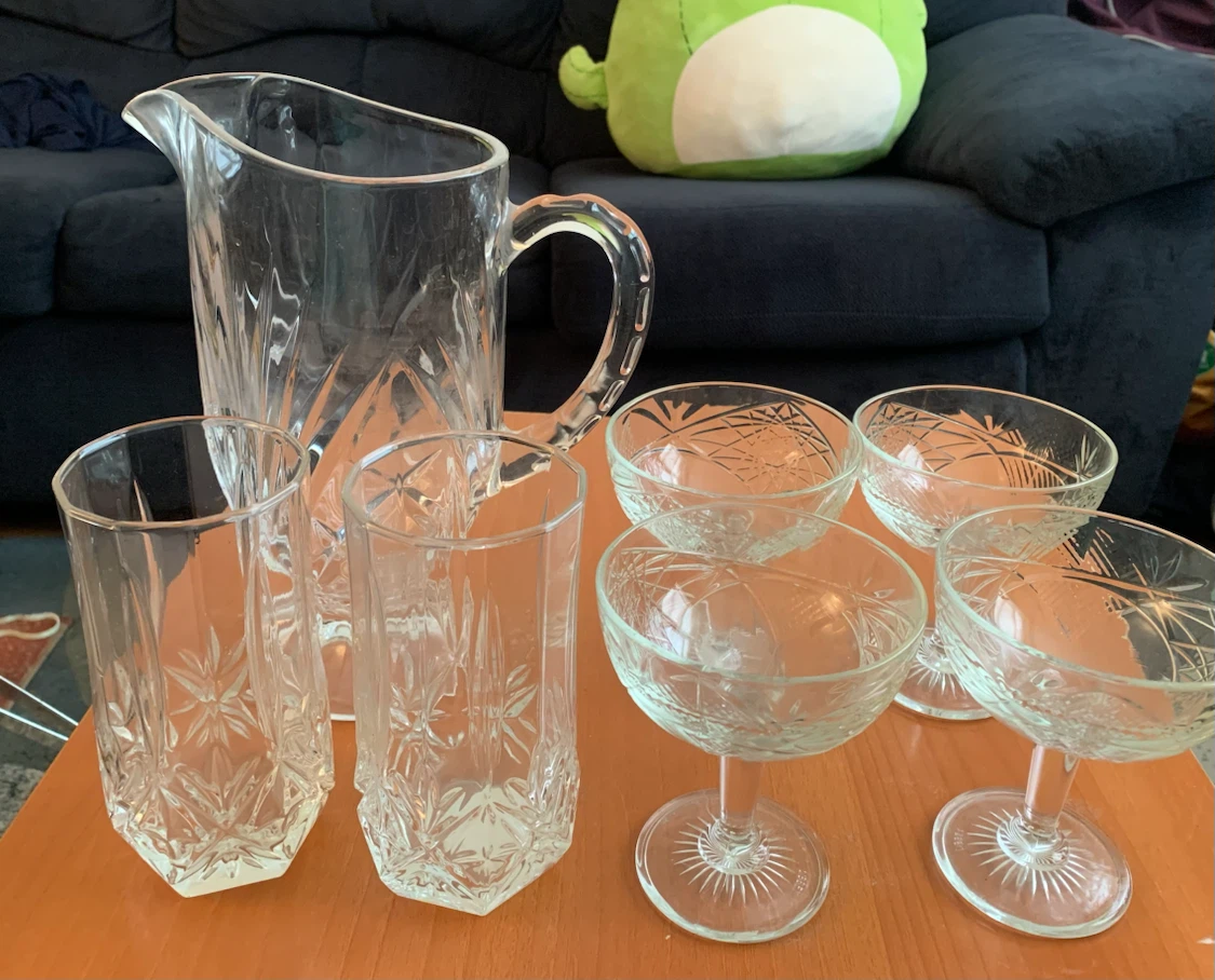 Glass Pitcher and Glasses Set