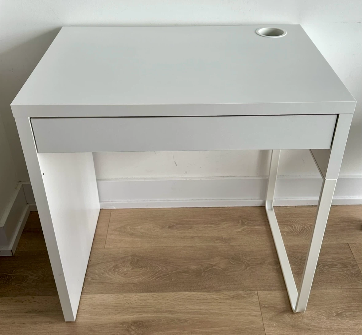 IKEA White Desk with Drawer and Cable Hole