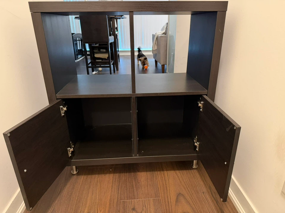 Dark Brown Storage Shelf with Cabinet Doors - photo 4