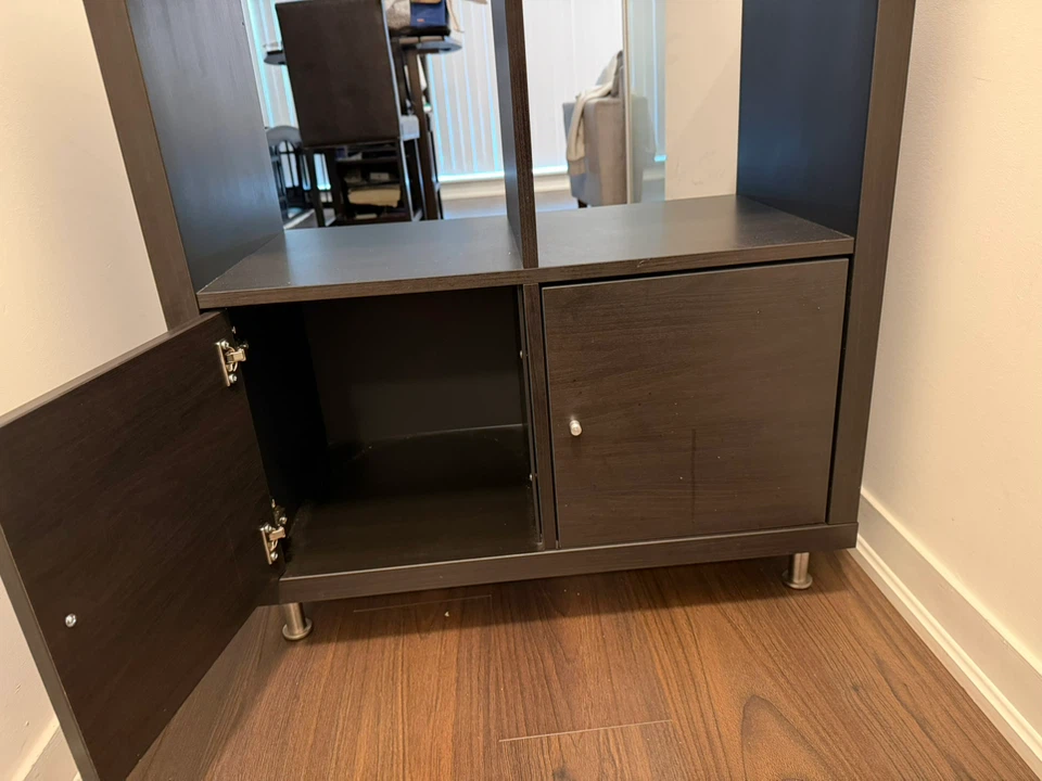 Dark Brown Storage Shelf with Cabinet Doors - photo 5