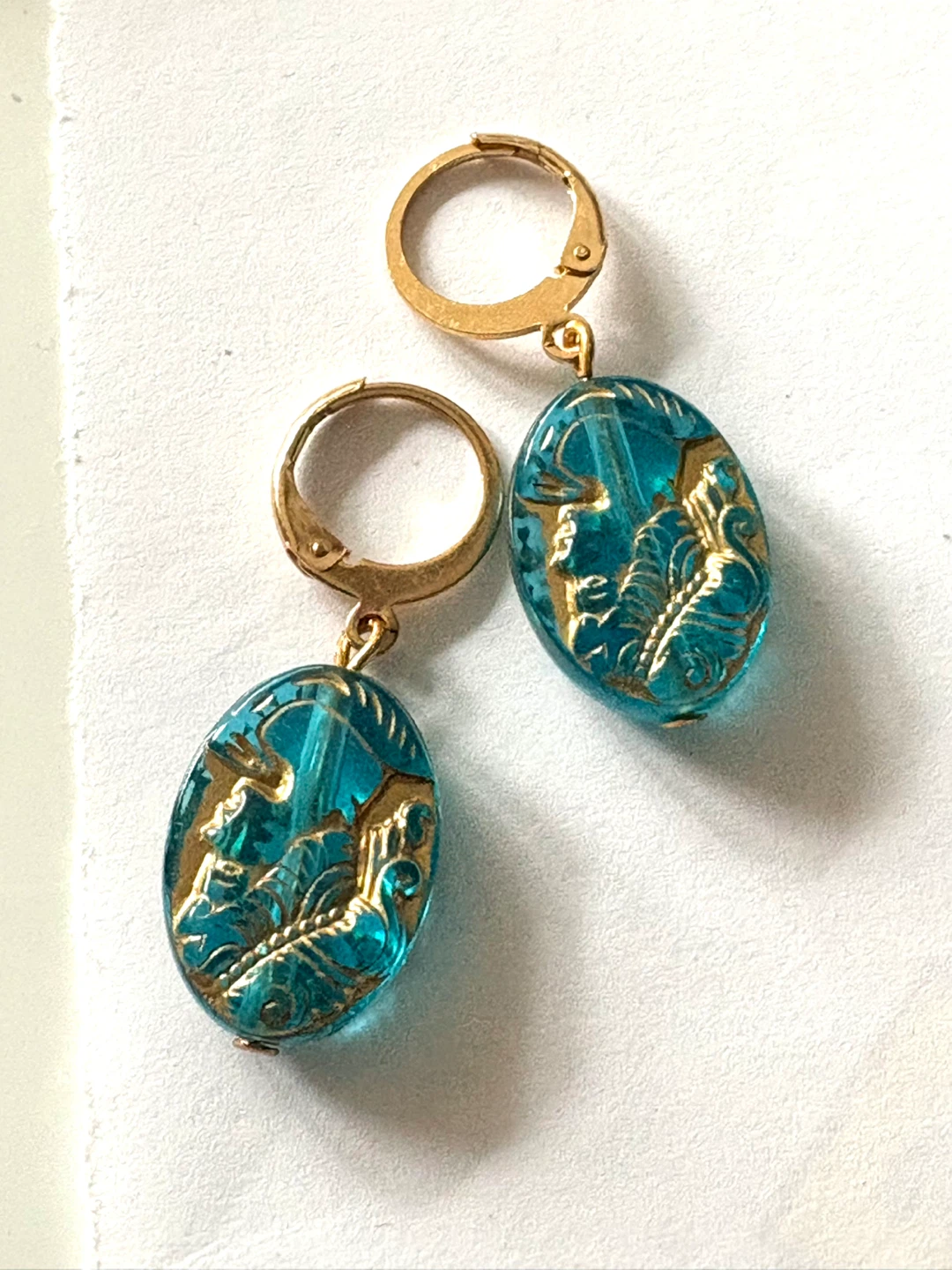 Blue Teal boutique Earrings, new - photo 2