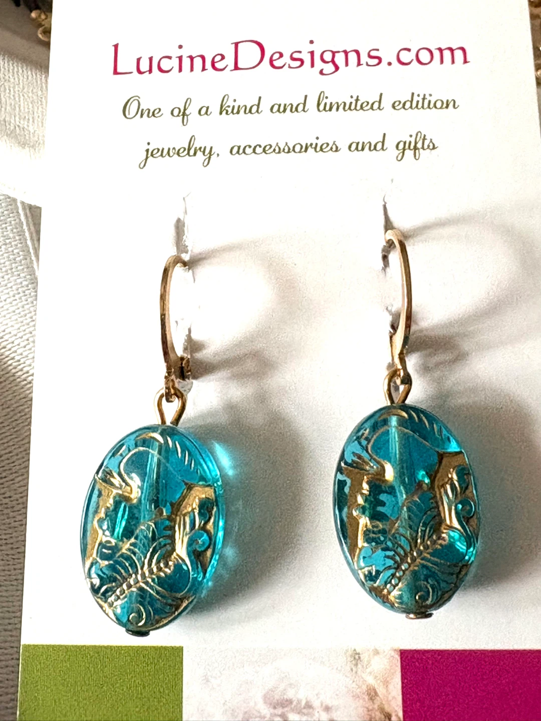Blue Teal boutique Earrings, new - photo 3