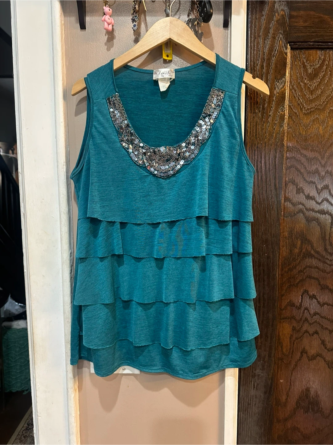 Lavish Tank Top with Sequin Embellishment - XL