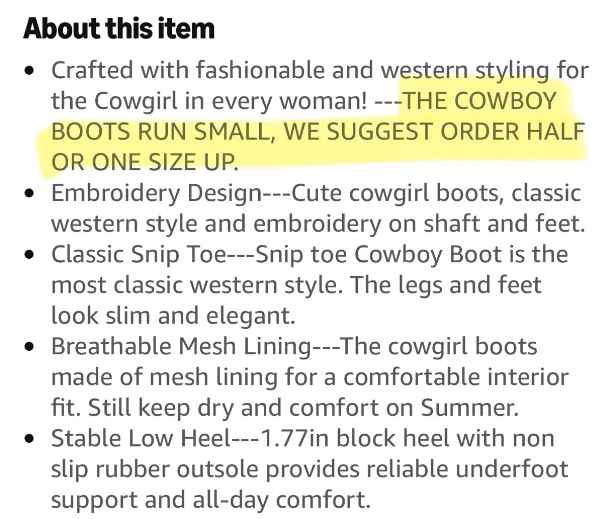 New SheSole Women’s Size US 6.5-7/ Size EUR 37 Cowboy Boots - photo 3