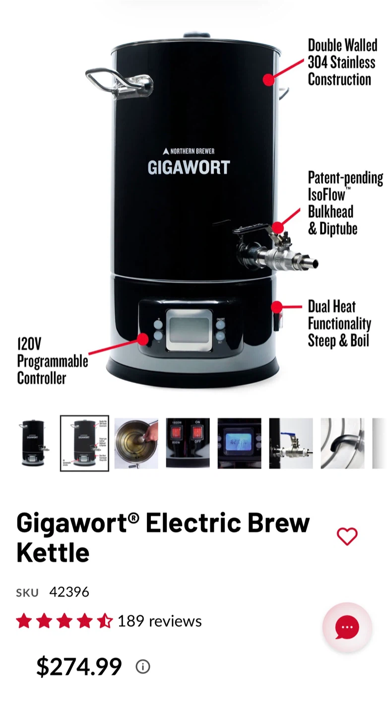 Northern Brewer Gigawort Electric Brewing Kettle - photo 2