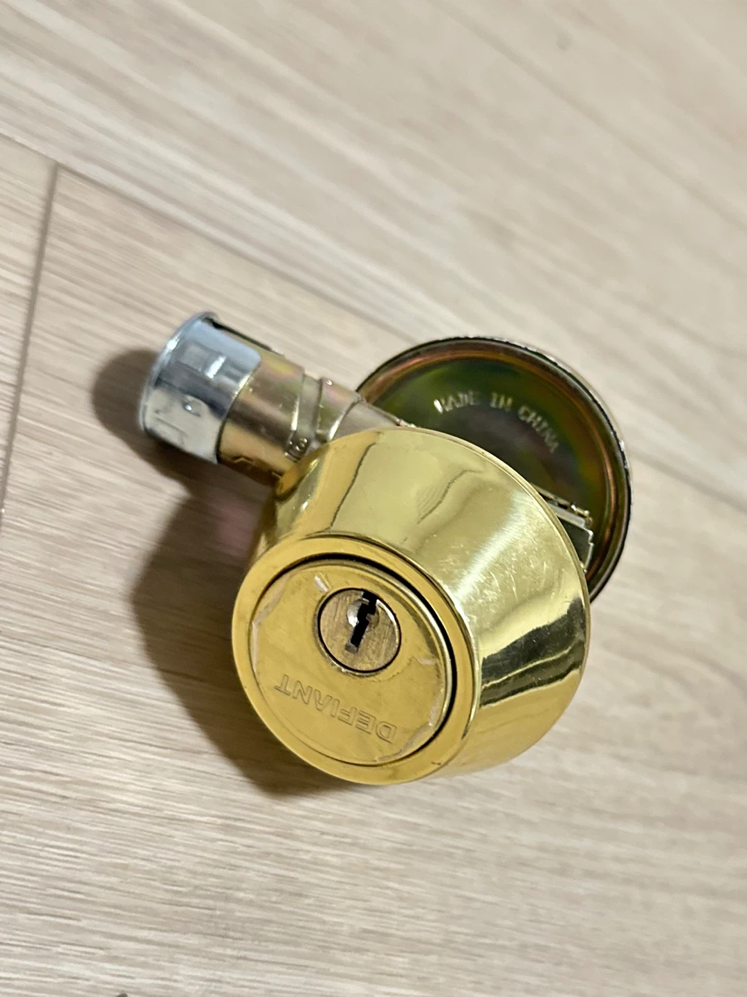 Defiant Deadbolt Gold with Keys