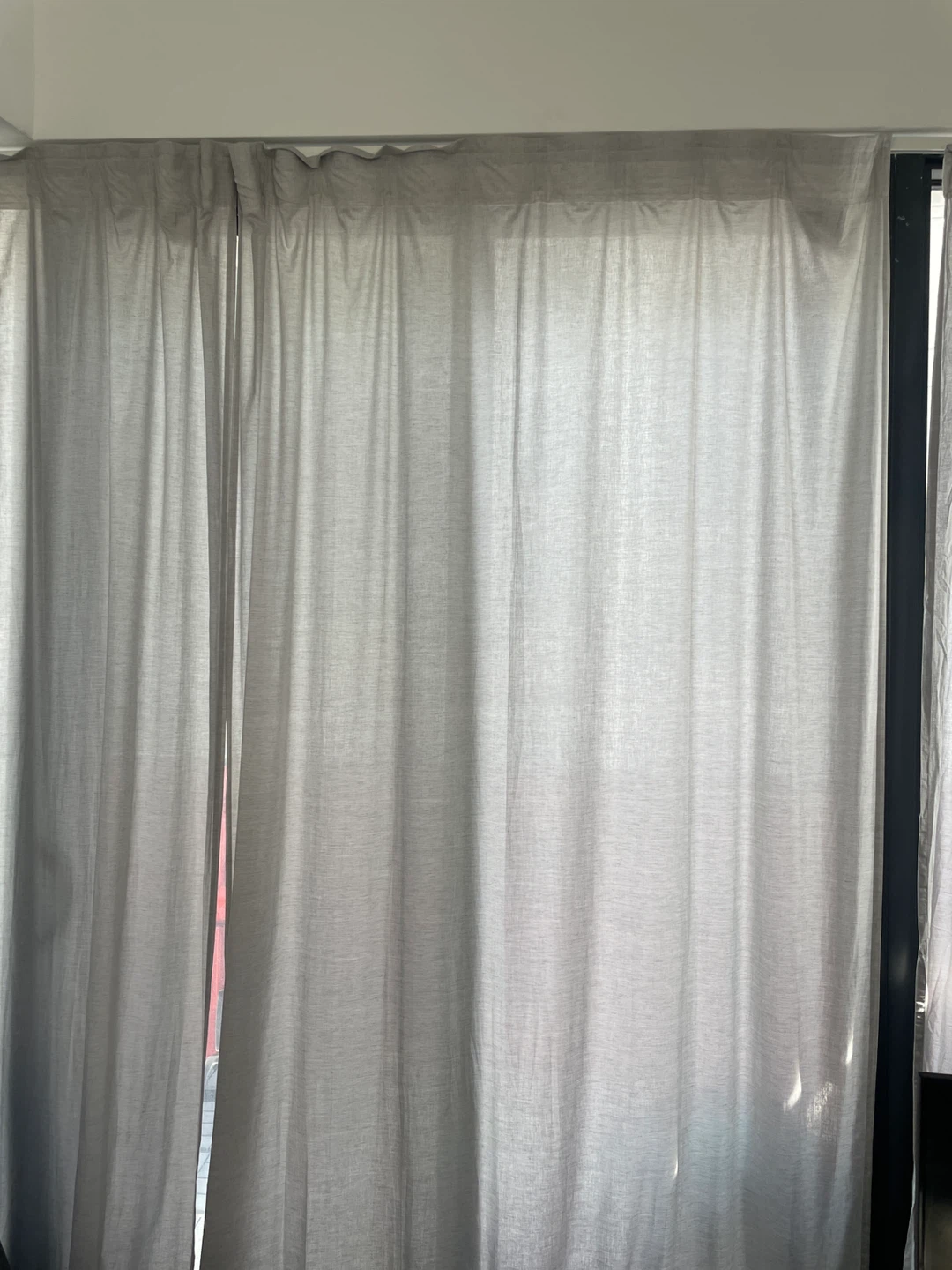 6 Grey Curtains (3 pairs)