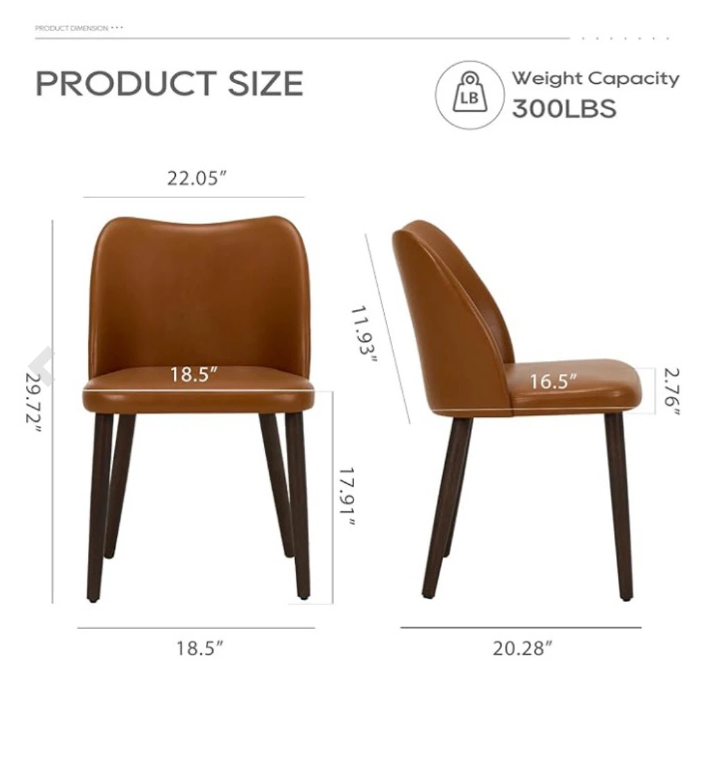 BRAND NEW COLAMY Dining Chairs – Set of 2 – Dark Brown