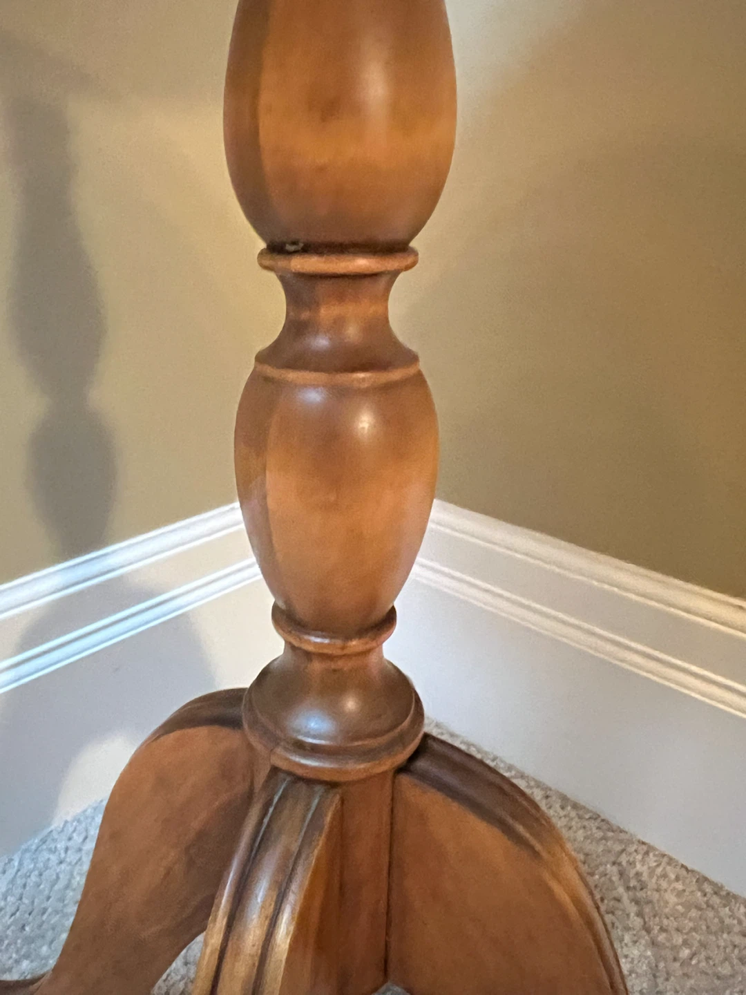 Solid Wood Vintage Pedestal Side/Accent Table - photo 4