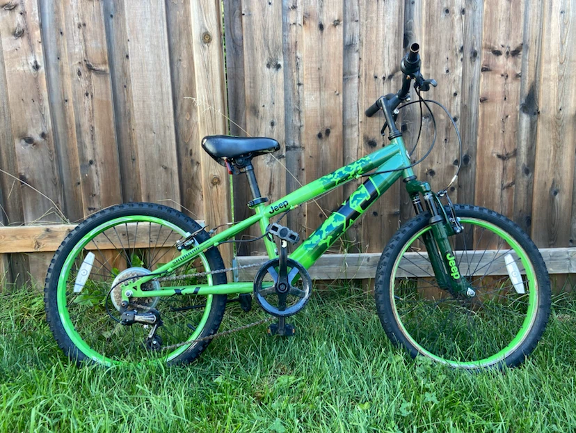 Green Jeep Kids Bike