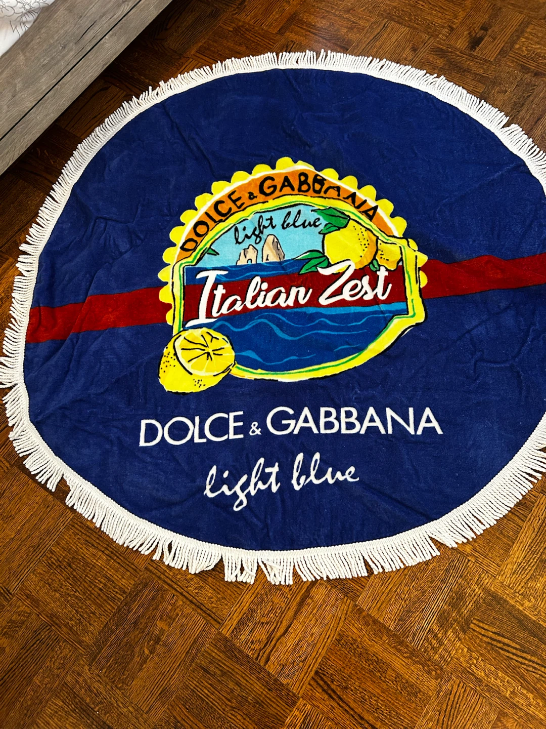 Dolce & Gabbana Light Blue Italian Zest Round Beach Towel