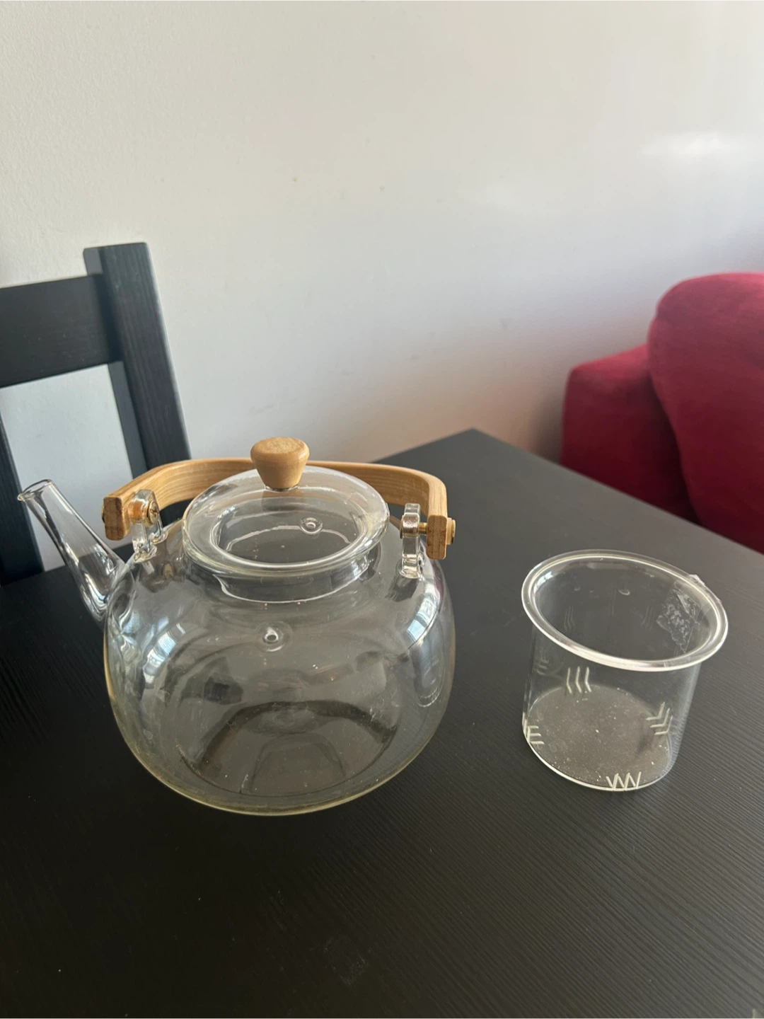 Glass Teapot with Wooden Handle and Infuser - photo 2