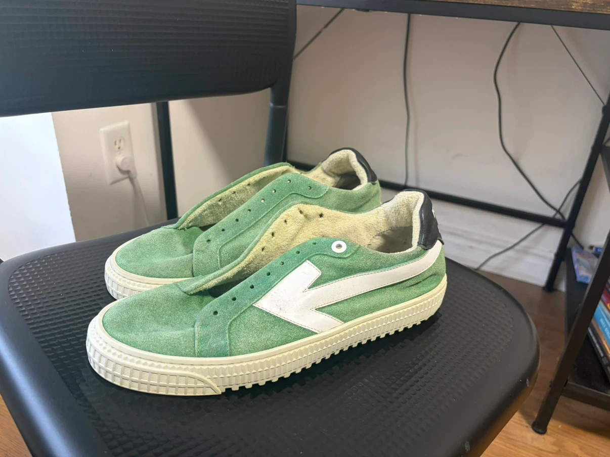 Off-White Green Suede Low Top Sneakers - photo 2