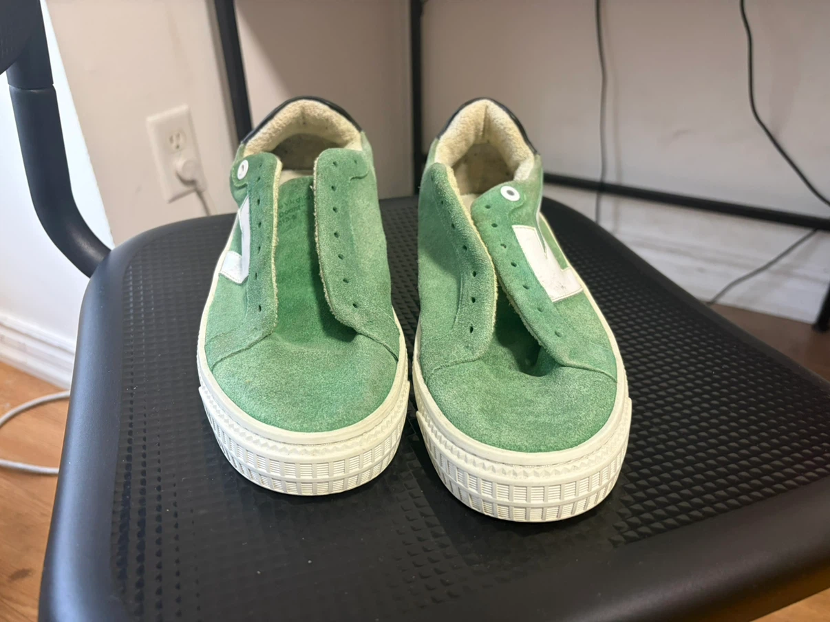 Off-White Green Suede Low Top Sneakers - photo 4