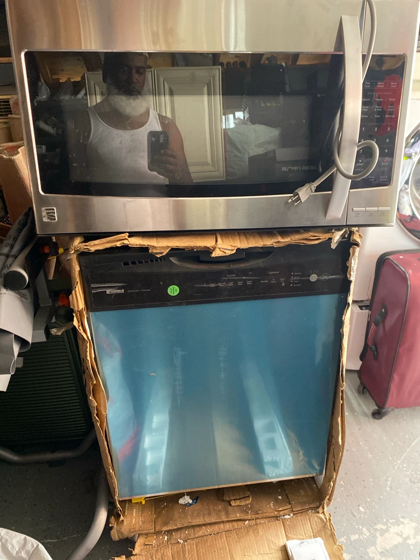Stainless Steel Over-the-Range Microwave and Dishwasher
