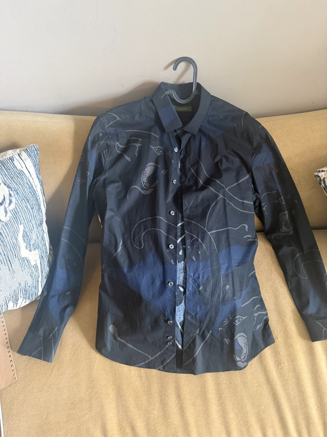 Valentino Black Panther Print Button-Up Shirt