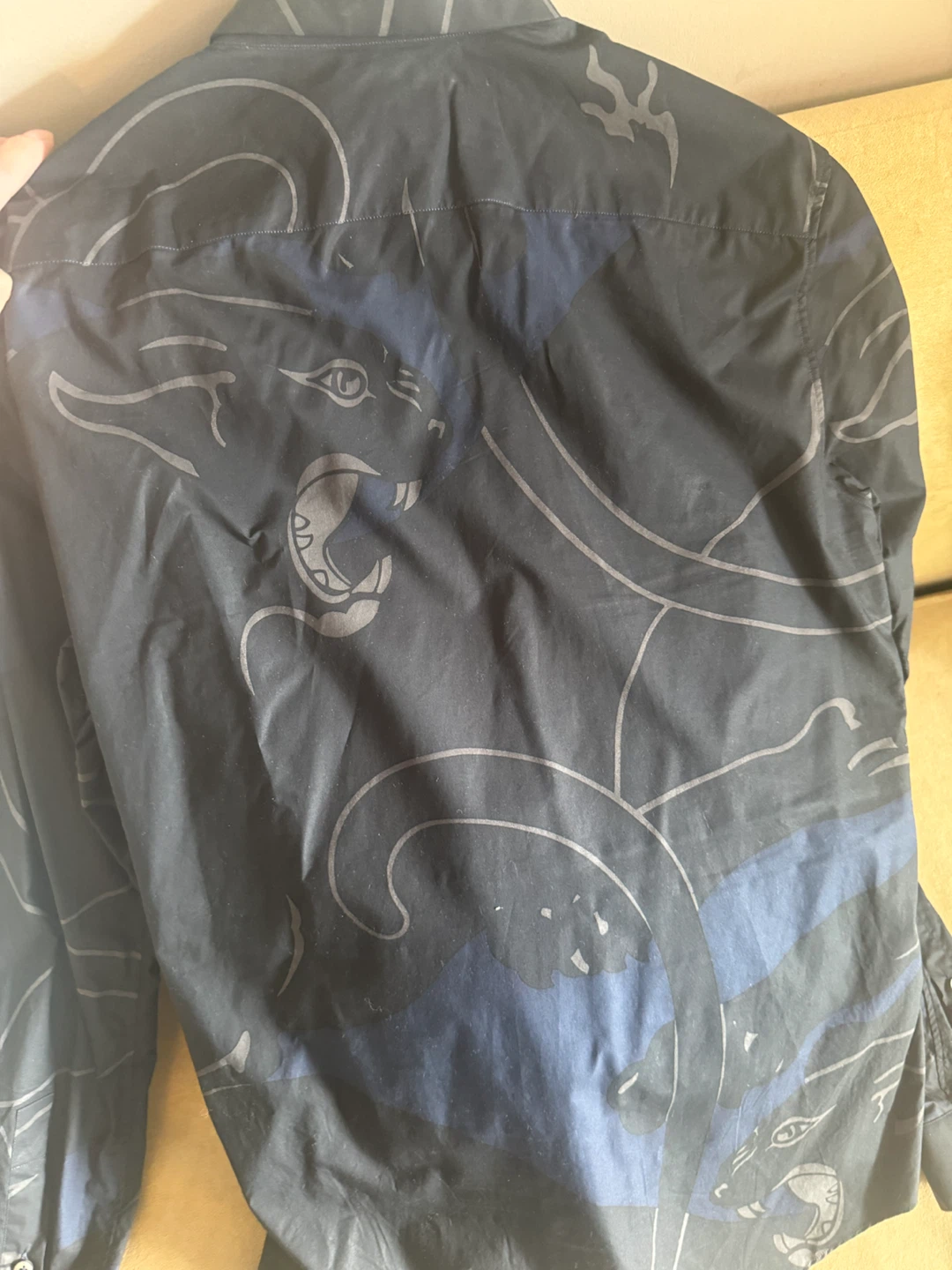 Valentino Black Panther Print Button-Up Shirt - photo 3
