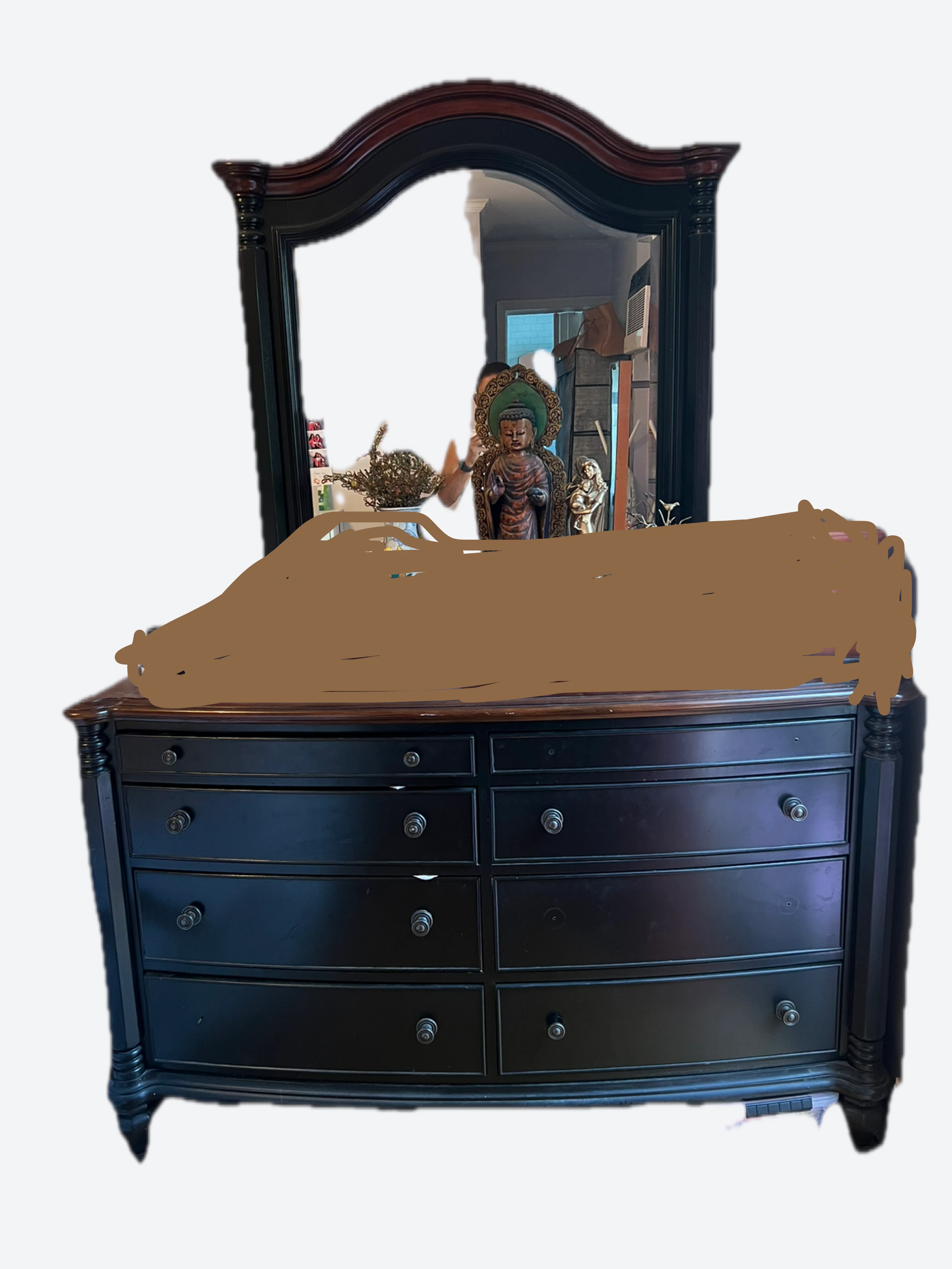 Dark Wood Dresser with Mirror