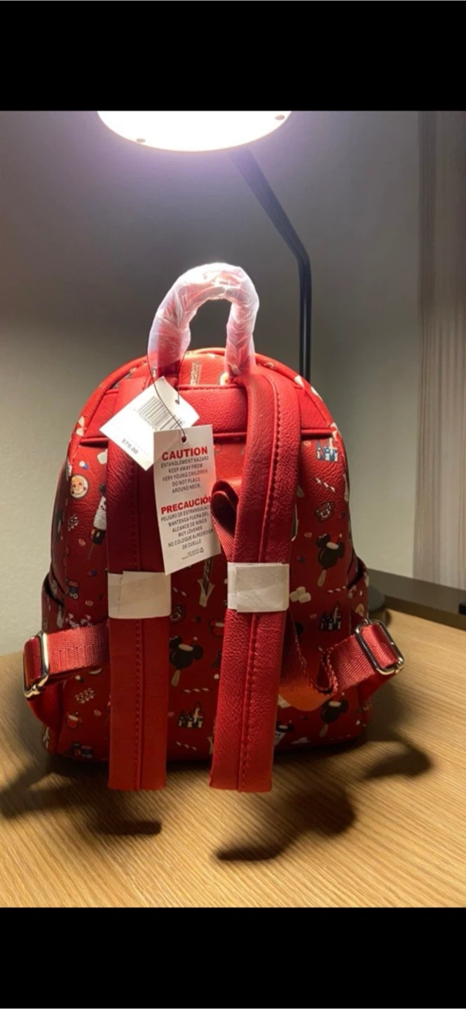 Disney Loungefly Red Holiday Iconic Prints Mini Backpack - photo 3