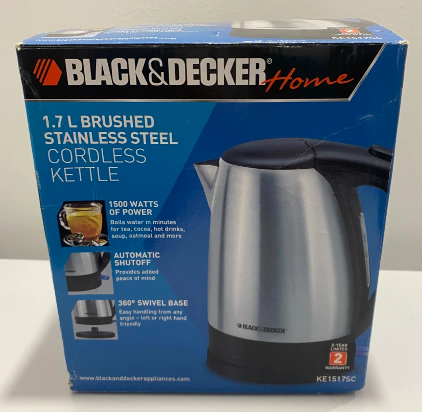 Black & Decker 1.7L Stainless Steel Cordless Kettle