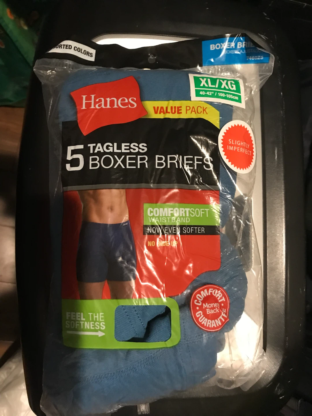 Two (2) Hanes Men's ComfortSoft Boxer Briefs, 5 Pack XL
