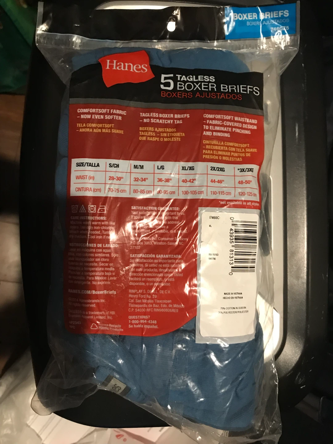 Two (2) Hanes Men's ComfortSoft Boxer Briefs, 5 Pack XL - photo 2